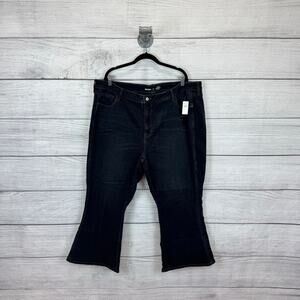 Old Navy Plus Size Black Wash High Rise Vintage Cropped Flare Jeans Size 24W
